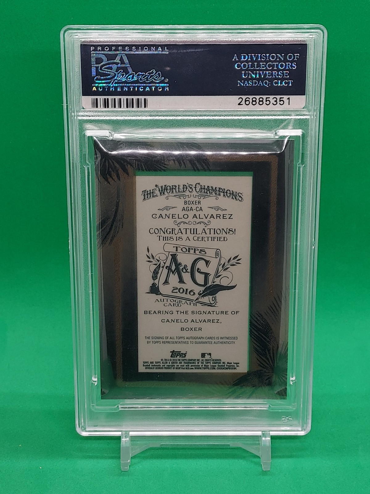 2016 Canelo Alvarez Topps Allen & Ginter Serial #/25 PSA 10 RARE view 3
