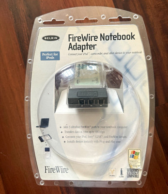 Belkin FireWire Notebook Adapter PC Card IEEE 1394 3-Port F5U513 NEW Sealed