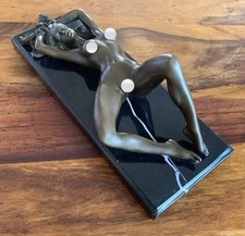 Bronzefigur Jungfrau Skulptur Frau Akt Erotik Figur Antik Bronze Statue Deko Neu