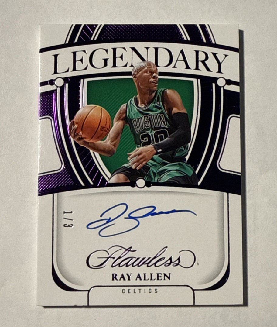23-24 Panini Flawless Ray Allen Legendary  Auto #/3 Celtics-  Flaws -See Details