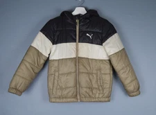 PUMA Boys Sz Small (8) Colorblock Water Resistant Hooded Puffer Jacket