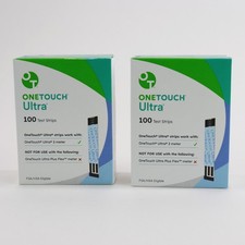Lot of 2 One Touch Ultra Test Strips 100 Count Sealed 200 Total Exp 01/31/2027