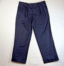 Chaps Cuffed Dress Pants Mens 40x30 Navy Wool