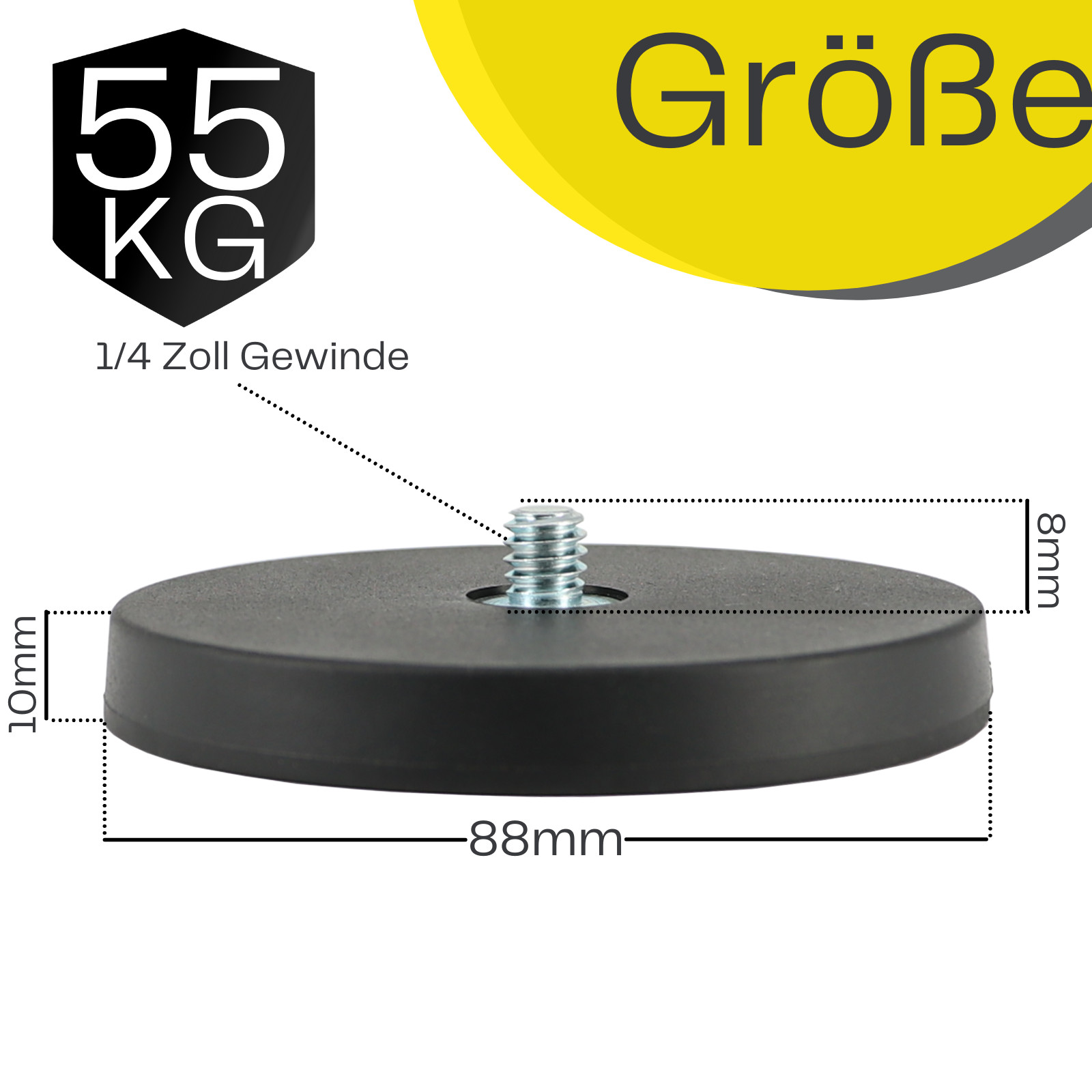 Soporte imán de neodimio 1/4 de pulgada rosca fotográfica engomado cámara réflex digital de acción