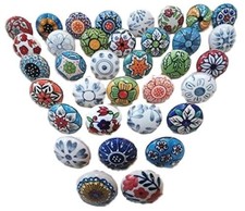 20 X Mix Vintage Look Flower Ceramic Knobs Door Handle Cabinet Drawer Cupboard P