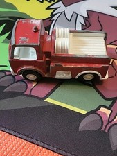 Vintage 1970 Tootsie Toy Fire Truck Red Metal  Plastic