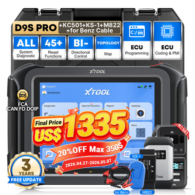 XTOOL D9S PRO+KC501+M822 for Benz Professional Key Diagnostic Tool OBD2 Scanner