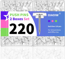 220 PCS Flat Clear Push Pins for Wall Thumb Tacks for Walls Flat Thumbtacks Push