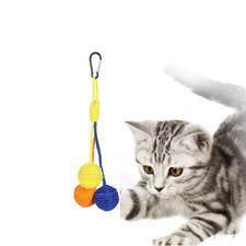 3 Pieces in 1 Cat Scratch Balls Toy Sisal Ball, Cats Tree Hanging Cat Scratch...