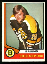1974-75 OPC O PEE CHEE NHL #184 GREGG SHEPPARD EX-NM BOSTON BRUINS HOCKEY Card