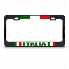 Italian Flag Italia Country Steel Metal License Plate Frame