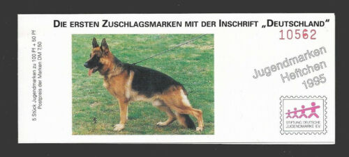 D096 Germany  block of  German sheperd dog stamps - Picture 1 of 2