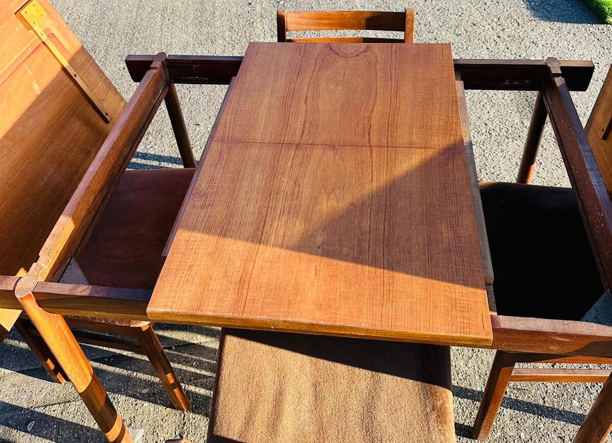 Vintage G Plan Dining Table And 4 Chairs Extendable Teak Rectangular
