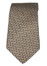 Robert Talbott Best Of Class Zigzag Gray  Black Silk Men's Necktie Made In USA