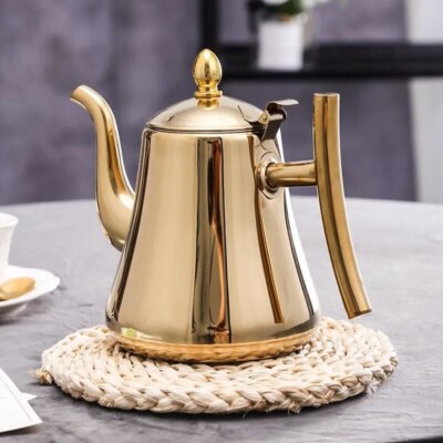 Stainless Steel Teapot,1.0L/1.5L/2.0L Tea Kettle with Removable Infuser for Tea