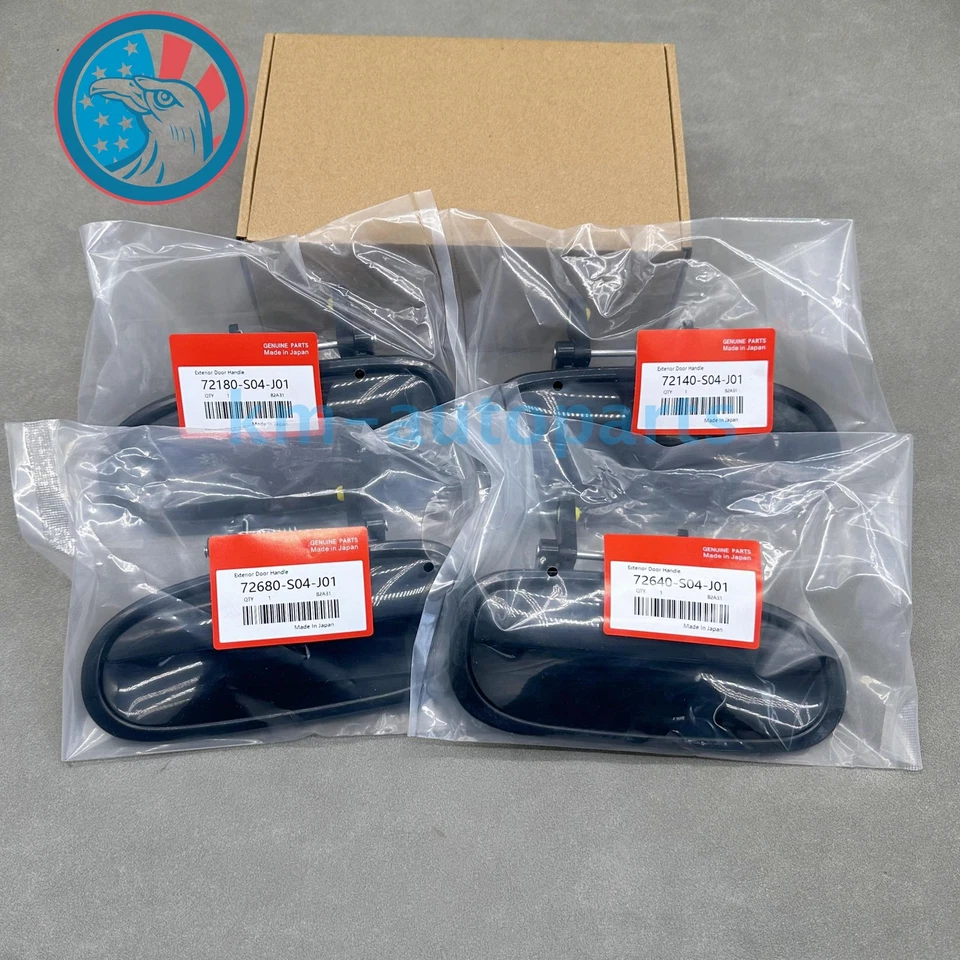 New 4 Pcs Front & Rear Outside Door Handles Set Black for 1996-2000 Honda Civic - Imagem 2 de 4