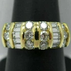 3 Ct Baguette Simulated Diamond Men'S Eternity Band Ring 925 Silver Gold Plated