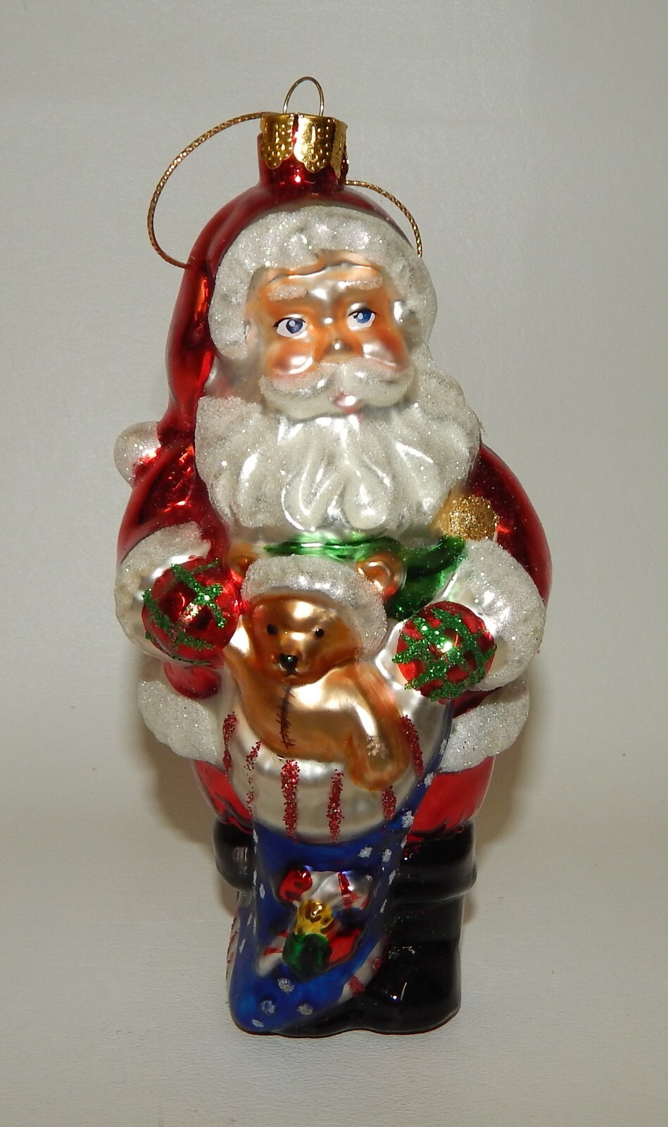 Vintage Christmas Treasures Blown Glass Santa Claus Christmas Ornament ...