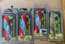 4 of Finn Fishing Lures Trolling Spoons USA Since 1954 NIP