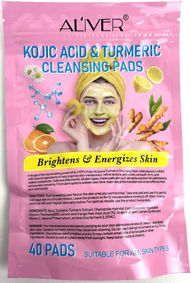 Al'iver Cleansing Pads Kojic Acid Turmeric Face Natural Gentle Smooth Firm Tones