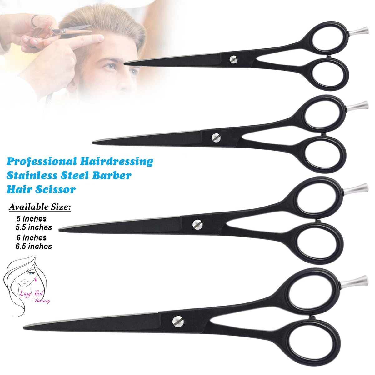 Razor Edge Cutting Scissors AOLANDUO Barber Scissor (6 Inch)-EXTREMELY ...