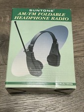 Suntone RR406 AM/FM Radio Folding Headphones Original Box  Manual NEW