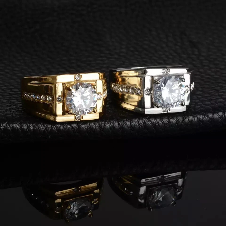 Anillos de Tungsteno en Oro 10K Sortijas de Hombre Regalos Joyeria Fina Alianzas Foto 3 de 4