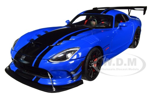 2017 Dodge Viper ACR Blue With Black Stripes in 1 18 Scale by Autoart 71734