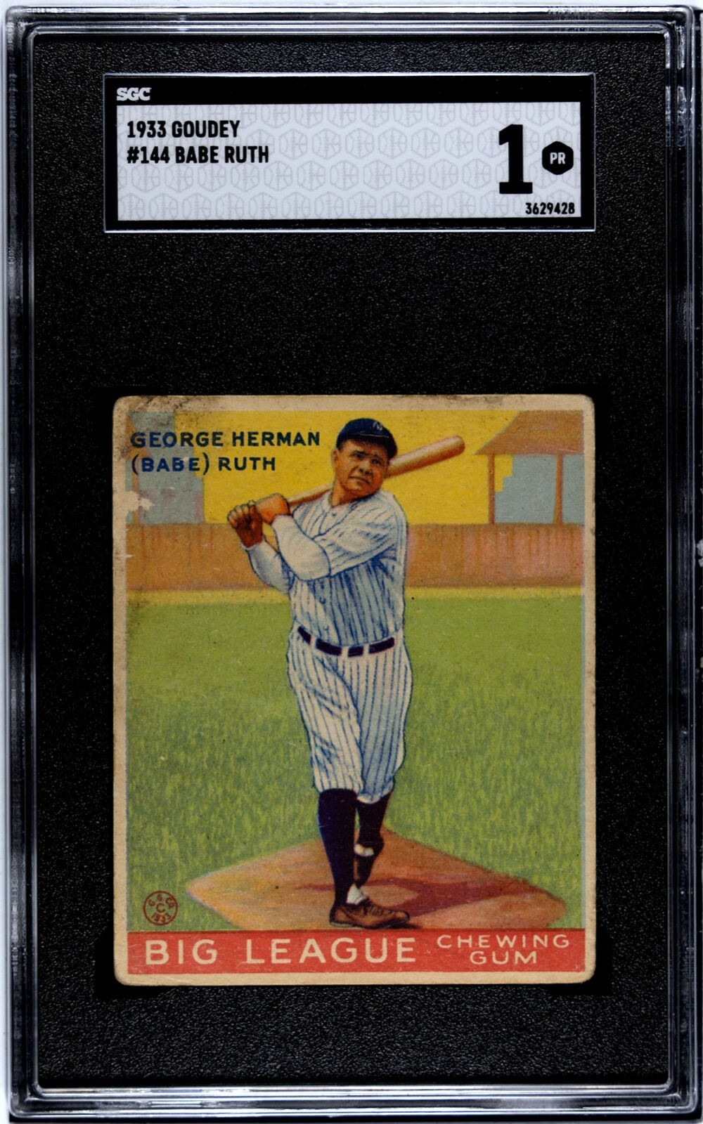1933 Goudey # 144 Babe Ruth SGC 1