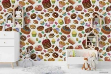3D Dessert Seamless Wallpaper Wall Mural Removable Self-adhesive Sticker265