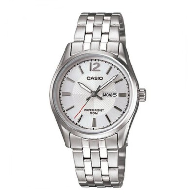Casio LTP-1335D-7AVDF | Damenuhr Edelstahl | Tag-Datumsanzeige | Silber