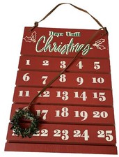 Greenbriar Int. Countdown To Xmas Advent Calendar Holiday Home Decor Wreath Wood