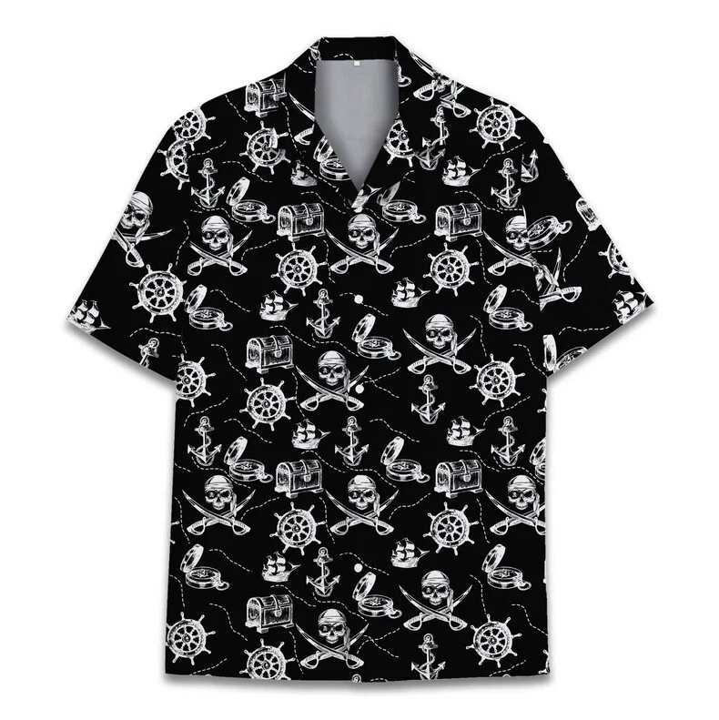 Pirate Hawaiian Shirt For Men Women, Pirate Shirt Men Summer Beach
