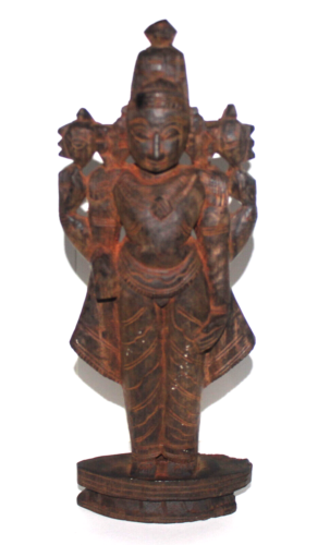 Vintage Wooden Hindu Goddess of Wealth Lakshmi Good Luck Statue Religious CK1 - Afbeelding 1 van 10