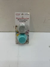 Silicone Baking Cups 12 Count Full Size Reusable Grey Pink Blue Coral Crave