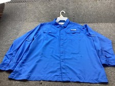 Habit Shirt Mens Large Blue Bahama Fishing Vented Outdoor Roll Tabs