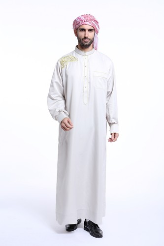Men Dishdasha Saudi Thobe Thoub Abaya Galabeya Muslim Dress Arabic Robe Clothes - Picture 28 of 56