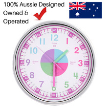 Kid's Teaching Clock. Learn to Tell Time. Educational Wall Clock for Children