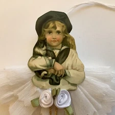 Paper doll Vintage Christmas feather tree ornaments gift card tags item# 43A