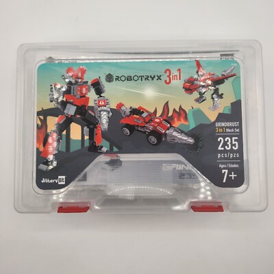Robotryx Jittery Git Grindbrust 3 in 1 Blocks, Manual & Case 235 Pcs Ages 7+