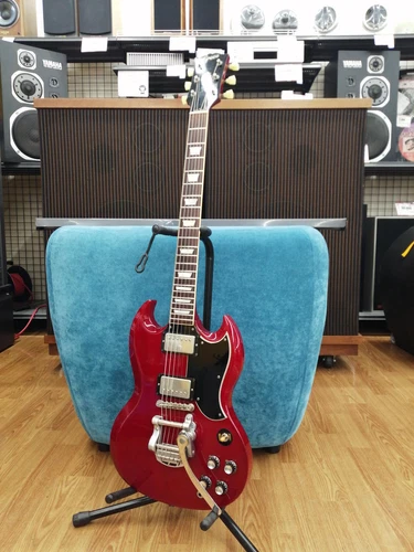 Greco SS-600 Cherry Red SG type Bigsby Electric Guitar Used From Japan