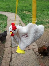 Chicken Bag White Fuzzy With Adjustable Strap And Zippered Pocket