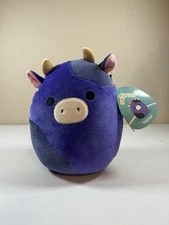 NWT Squishmallow New 8” Ingred Blue Cow Plush KellyToy NWT - FREE SHIPPING!