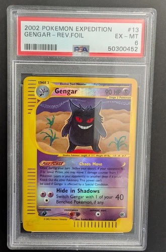 2002 Pokemon Expedition Gengar reverse holo foil 13/165 psa 6