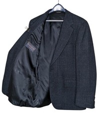 Polo University Club Ralph Lauren Sport Coat Blazer Jacket Men's 40R Navy Plaid