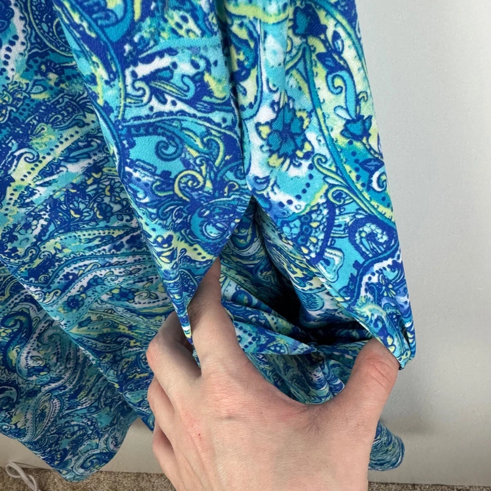 Vestido midi Susan Graver cachemir talla 1X tejido líquido resort crucero vacaciones playa Foto 2 de 4