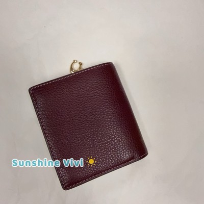NWT Coach Snap Wallet C2862 Merlot (Burgundy) Pebbled Leather w/C