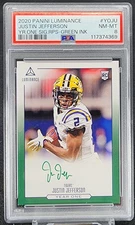 2020 Panini Luminance Year One Signatures Justin Jefferson LSU RC Green SSP PSA