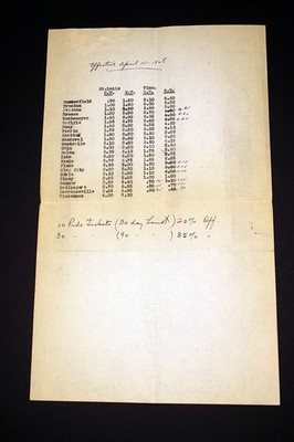 St. Louis to Vincennes Railroad Printed Fares Official Print Sheet 1928