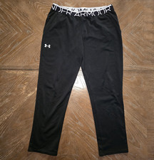 Under Armour Youth YXL Black Solid Jogger Pants Pull-On Elastic Waist Loose